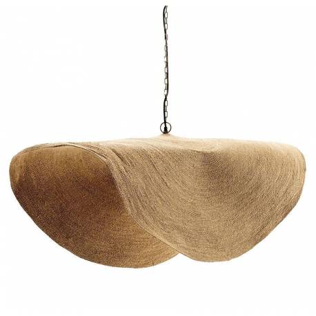 Supension Nacho Athezza Luminaire en Herbier Marin et Acier Lustre Design 46x52x119cm