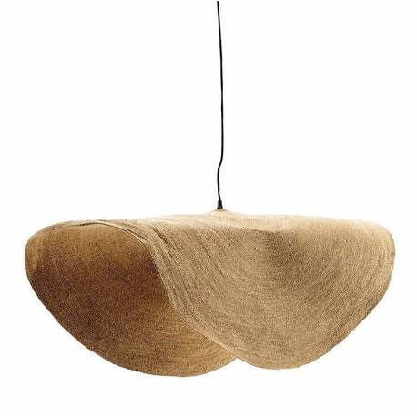 Supension Nacho Athezza Luminaire en Herbier Marin et Acier Lustre Design 36x39x91cm