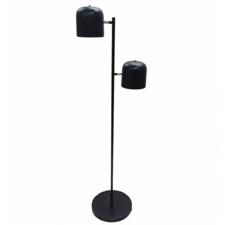 Lampadaire Hydre Athezza Eclairage sur Pied en Acier Noir et Or Luminaire Double 33x33x160cm