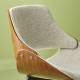 Chaise Mannix Signature Assise de Table Tendance Siège en Tissu Beige, Noyer Naturel et Métal Noir 53,5x56x78cm