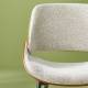 Chaise Mannix Signature Assise de Table Tendance Siège en Tissu Beige, Noyer Naturel et Métal Noir 53,5x56x78cm