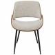 Chaise Mannix Signature Assise de Table Tendance Siège en Tissu Beige, Noyer Naturel et Métal Noir 53,5x56x78cm