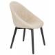 Chaise Fenna Dutchbone Assise en Acier Noir et Tissu Bouclette Beige Siège de Table Tendance 54x57x81,5cm