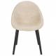 Chaise Fenna Dutchbone Assise en Acier Noir et Tissu Bouclette Beige Siège de Table Tendance 54x57x81,5cm