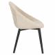 Chaise Fenna Dutchbone Assise en Acier Noir et Tissu Bouclette Beige Siège de Table Tendance 54x57x81,5cm