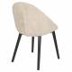 Chaise Fenna Dutchbone Assise en Acier Noir et Tissu Bouclette Beige Siège de Table Tendance 54x57x81,5cm