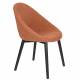 Chaise Fenna Dutchbone Assise en Acier Noir et Tissu Bouclette Terracotta Siège de Table Tendance 54x57x81,5cm