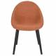 Chaise Fenna Dutchbone Assise en Acier Noir et Tissu Bouclette Terracotta Siège de Table Tendance 54x57x81,5cm