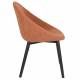 Chaise Fenna Dutchbone Assise en Acier Noir et Tissu Bouclette Terracotta Siège de Table Tendance 54x57x81,5cm