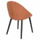Chaise Fenna Dutchbone Assise en Acier Noir et Tissu Bouclette Terracotta Siège de Table Tendance 54x57x81,5cm