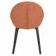 Chaise Fenna Dutchbone Assise en Acier Noir et Tissu Bouclette Terracotta Siège de Table Tendance 54x57x81,5cm