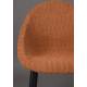 Chaise Fenna Dutchbone Assise en Acier Noir et Tissu Bouclette Terracotta Siège de Table Tendance 54x57x81,5cm
