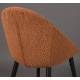 Chaise Fenna Dutchbone Assise en Acier Noir et Tissu Bouclette Terracotta Siège de Table Tendance 54x57x81,5cm