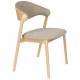 Lot de 2 Chaises Babington Dutchbone Duo de Fauteuils de Table en Bois Naturel et Tissu Chiné Beige Assises Rétro 56,5x58x80,5cm