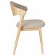 Lot de 2 Chaises Babington Dutchbone Duo de Fauteuils de Table en Bois Naturel et Tissu Chiné Beige Assises Rétro 56,5x58x80,5cm