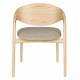 Lot de 2 Chaises Babington Dutchbone Duo de Fauteuils de Table en Bois Naturel et Tissu Chiné Beige Assises Rétro 56,5x58x80,5cm