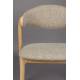 Lot de 2 Chaises Babington Dutchbone Duo de Fauteuils de Table en Bois Naturel et Tissu Chiné Beige Assises Rétro 56,5x58x80,5cm