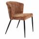 Lot de Deux Chaises Georgia Dutchbone Duo d'Assises en Velours Brique et Acier Noir Fauteuils de Table 60x62x78cm