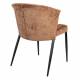 Lot de Deux Chaises Georgia Dutchbone Duo d'Assises en Velours Brique et Acier Noir Fauteuils de Table 60x62x78cm