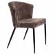 Lot de Deux Chaises Georgia Dutchbone Duo d'Assises en Velours Violet et Acier Noir Fauteuils de Table 60x62x78cm