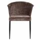 Lot de Deux Chaises Georgia Dutchbone Duo d'Assises en Velours Violet et Acier Noir Fauteuils de Table 60x62x78cm
