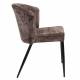 Lot de Deux Chaises Georgia Dutchbone Duo d'Assises en Velours Violet et Acier Noir Fauteuils de Table 60x62x78cm
