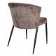 Lot de Deux Chaises Georgia Dutchbone Duo d'Assises en Velours Violet et Acier Noir Fauteuils de Table 60x62x78cm