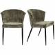 Lot de Deux Chaises Georgia Dutchbone Duo d'Assises en Velours Vert et Acier Noir Fauteuils de Table 60x62x78cm
