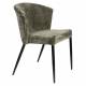 Lot de Deux Chaises Georgia Dutchbone Duo d'Assises en Velours Vert et Acier Noir Fauteuils de Table 60x62x78cm
