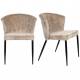 Lot de Deux Chaises Georgia Dutchbone Duo d'Assises en Velours Beige et Acier Noir Fauteuils de Table 60x62x78cm