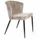 Lot de Deux Chaises Georgia Dutchbone Duo d'Assises en Velours Beige et Acier Noir Fauteuils de Table 60x62x78cm