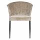 Lot de Deux Chaises Georgia Dutchbone Duo d'Assises en Velours Beige et Acier Noir Fauteuils de Table 60x62x78cm