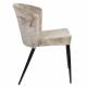 Lot de Deux Chaises Georgia Dutchbone Duo d'Assises en Velours Beige et Acier Noir Fauteuils de Table 60x62x78cm