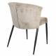 Lot de Deux Chaises Georgia Dutchbone Duo d'Assises en Velours Beige et Acier Noir Fauteuils de Table 60x62x78cm
