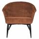 Fauteuil Georgia Dutchbone Large Assise en Velours Brique et Acier Noir Siège Seventies 71x73,5x77cm
