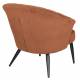 Fauteuil Georgia Dutchbone Large Assise en Velours Brique et Acier Noir Siège Seventies 71x73,5x77cm