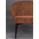 Fauteuil Georgia Dutchbone Large Assise en Velours Brique et Acier Noir Siège Seventies 71x73,5x77cm
