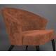 Fauteuil Georgia Dutchbone Large Assise en Velours Brique et Acier Noir Siège Seventies 71x73,5x77cm