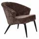 Fauteuil Georgia Dutchbone Large Assise en Velours Violet et Acier Noir Siège Seventies 71x73,5x77cm