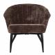 Fauteuil Georgia Dutchbone Large Assise en Velours Violet et Acier Noir Siège Seventies 71x73,5x77cm