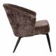 Fauteuil Georgia Dutchbone Large Assise en Velours Violet et Acier Noir Siège Seventies 71x73,5x77cm