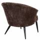 Fauteuil Georgia Dutchbone Large Assise en Velours Violet et Acier Noir Siège Seventies 71x73,5x77cm
