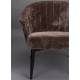 Fauteuil Georgia Dutchbone Large Assise en Velours Violet et Acier Noir Siège Seventies 71x73,5x77cm