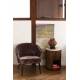 Fauteuil Georgia Dutchbone Large Assise en Velours Violet et Acier Noir Siège Seventies 71x73,5x77cm