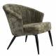 Fauteuil Georgia Dutchbone Large Assise en Velours Vert et Acier Noir Siège Seventies 71x73,5x77cm