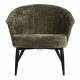 Fauteuil Georgia Dutchbone Large Assise en Velours Vert et Acier Noir Siège Seventies 71x73,5x77cm