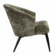 Fauteuil Georgia Dutchbone Large Assise en Velours Vert et Acier Noir Siège Seventies 71x73,5x77cm