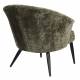 Fauteuil Georgia Dutchbone Large Assise en Velours Vert et Acier Noir Siège Seventies 71x73,5x77cm