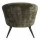Fauteuil Georgia Dutchbone Large Assise en Velours Vert et Acier Noir Siège Seventies 71x73,5x77cm