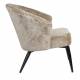 Fauteuil Georgia Dutchbone Large Assise en Velours Beige et Acier Noir Siège Seventies 71x73,5x77cm